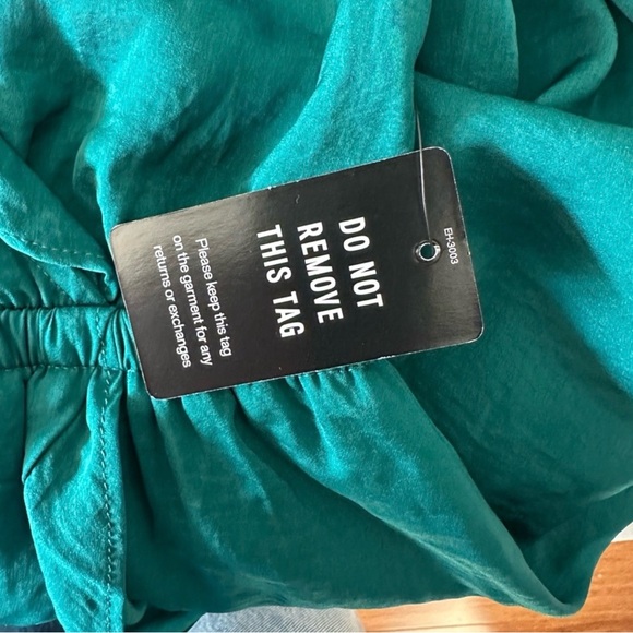 Express Emerald Green Ruffle Long-Sleeve Mini Dress - Picture 5 of 9